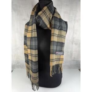 100% Cashmere Scarf Scotland Plaid Quiet Luxury Heritage Winter Unisex Preppy